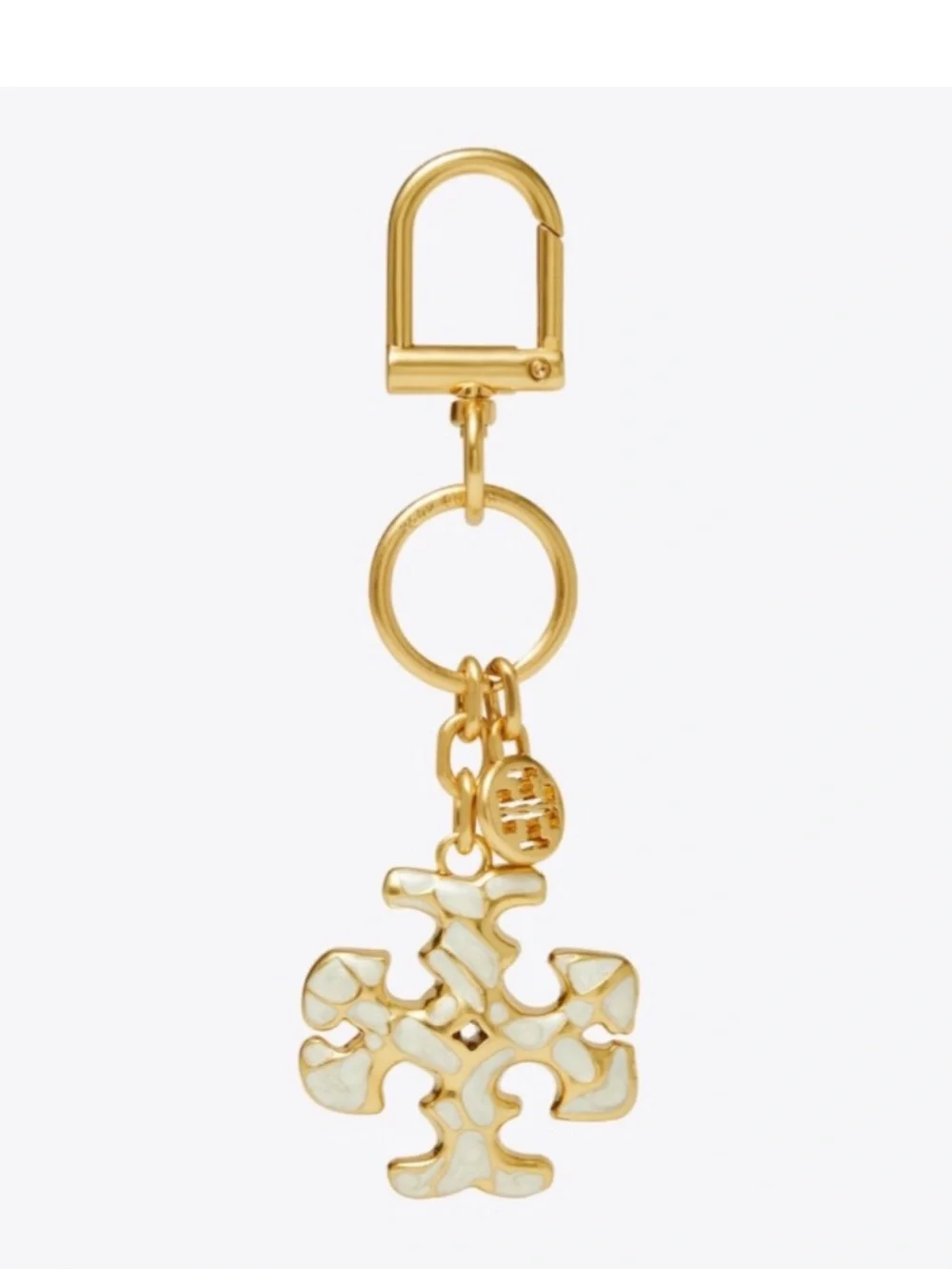 Tory Burch cream gold detail keychain NET $149